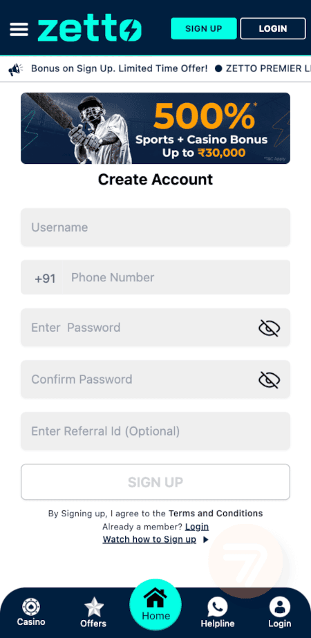 screenshot how to sign up step 2