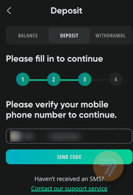 screenshot how to deposit step 4