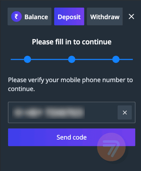 screenshot how to deposit step 3