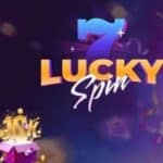 illustrated promotional banner showing two wheel's of fortune and the test "7 Lucky Spin".