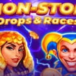 In-game characters and assets from Playson's "Non-Stop Drops & Races" tournament games.