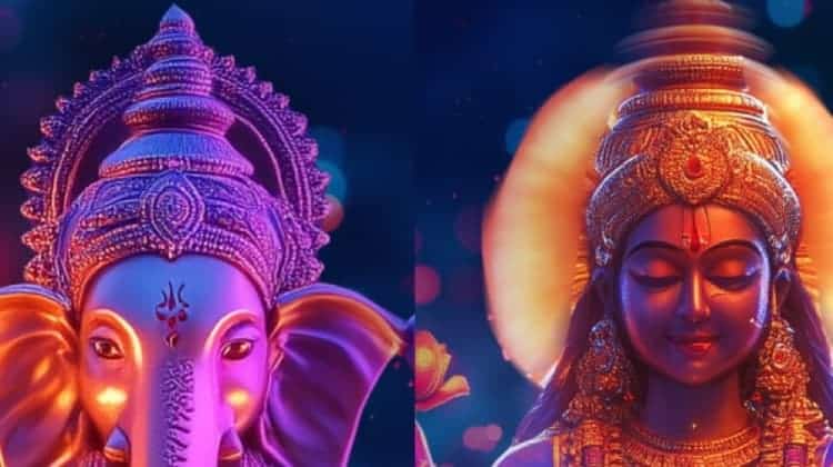 The remover of obstacles, Ganesha, and the goddess of prosperity, Lakshmi side by side. Both closely associated with Diwali.