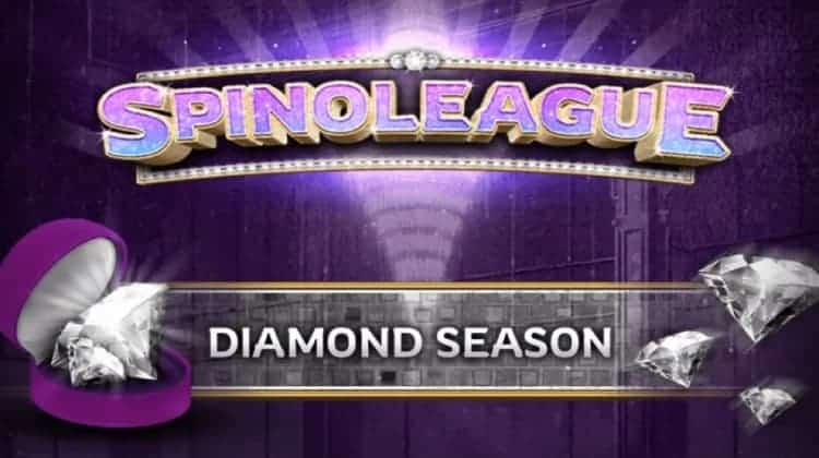 Signs reading "Spinoleague" and "Diamond Season" adorned with big and small diamonds.