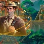 The Treasure Hunter in-game character from the Mystery of Eldorado tournament slot by Endorphina in a mystic setting.