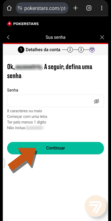 Captura de tela de como se registrar passo 3.