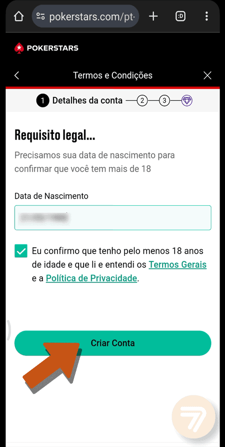 Captura de tela de como se registrar passo 4.