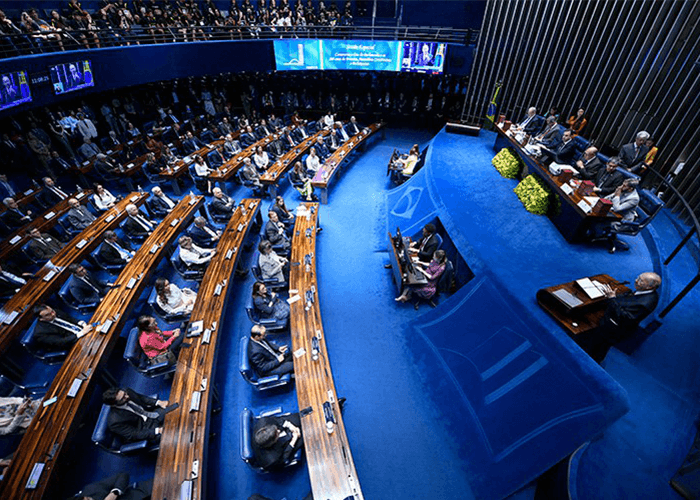 imagem de uma sessão no Senado Federal para matéria de cassinos online que podem ser proibidos no Brasil.