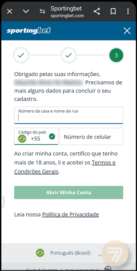 Captura de tela de como se registrar passo 4.